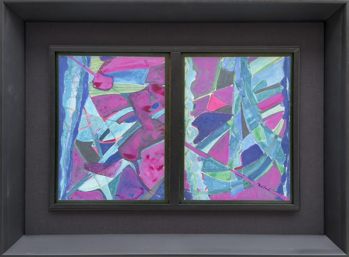 NEJAD MELİH DEVRİM - DERİYE MARUFLE KAĞIT ÜZERİ GUAJ