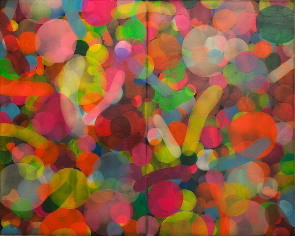 NEJAT SATI - TUVAL ÜZERİ NEON BOYA